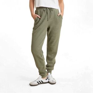 Olive Green Waffle-knit Jogger Pants nuuds